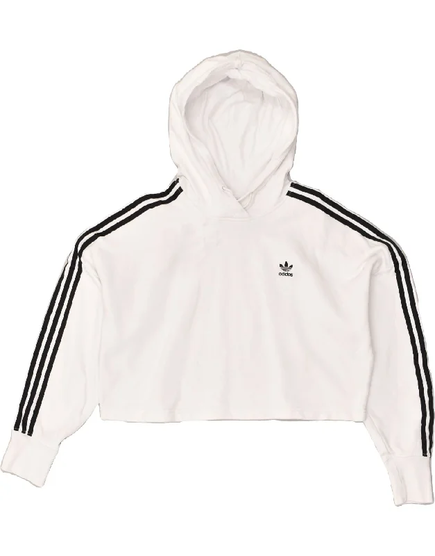 ADIDAS Womens Crop Oversized Hoodie Jumper UK 6 XS White Cotton Hoodie Dress Longline Feminine ADIDAS Womens Crop Oversized Hoodie Jumper UK 6 XS White Cotton Hoodie Dress Longline Feminine