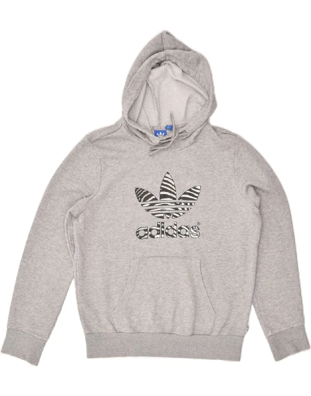 ADIDAS Womens Graphic Hoodie Jumper UK 12 Medium Grey Hoodie with Ribbed Hem Stretchable Secure ADIDAS Womens Graphic Hoodie Jumper UK 12 Medium Grey Hoodie with Ribbed Hem Stretchable Secure
