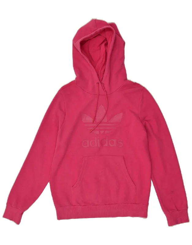 ADIDAS Womens Graphic Hoodie Jumper UK 12 Medium Pink Cotton Hoodie with High-Low Hem Asymmetrical Trendy ADIDAS Womens Graphic Hoodie Jumper UK 12 Medium Pink Cotton Hoodie with High-Low Hem Asymmetrical Trendy