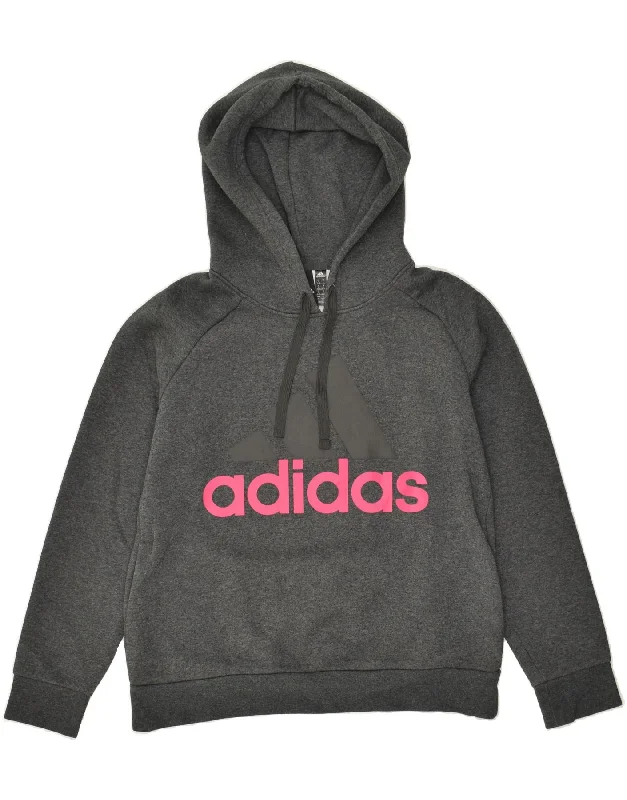 ADIDAS Womens Graphic Hoodie Jumper UK 16/18 Large Grey Cotton Hoodie with Lining Warm Insulated ADIDAS Womens Graphic Hoodie Jumper UK 16/18 Large Grey Cotton Hoodie with Lining Warm Insulated