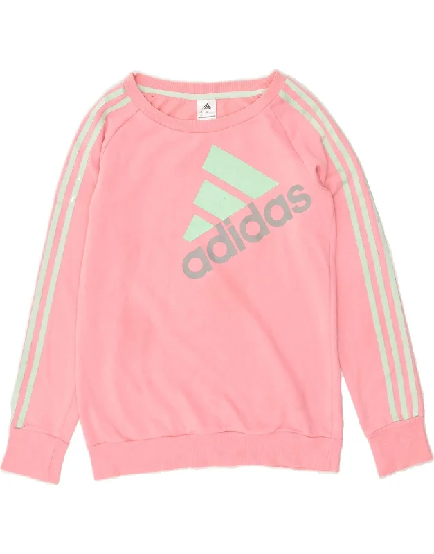 ADIDAS Womens Graphic Sweatshirt Jumper UK 8/10 Small Pink Cotton Hoodie with Fur Luxurious Winter ADIDAS Womens Graphic Sweatshirt Jumper UK 8/10 Small Pink Cotton Hoodie with Fur Luxurious Winter