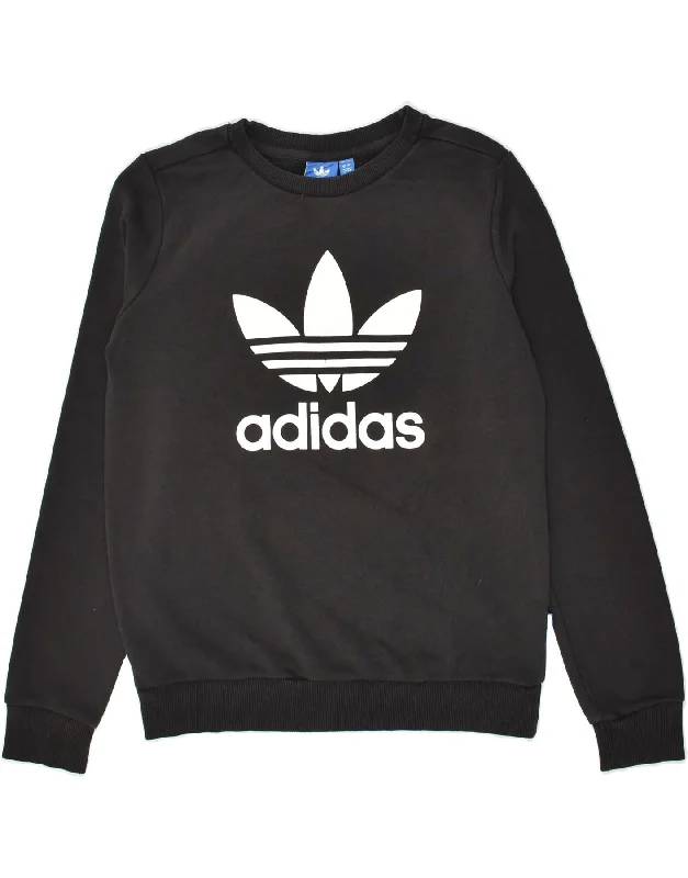 ADIDAS Womens Graphic Sweatshirt Jumper UK 8 Small Black Cotton Hoodie with Neon Bright Vibrant ADIDAS Womens Graphic Sweatshirt Jumper UK 8 Small Black Cotton Hoodie with Neon Bright Vibrant