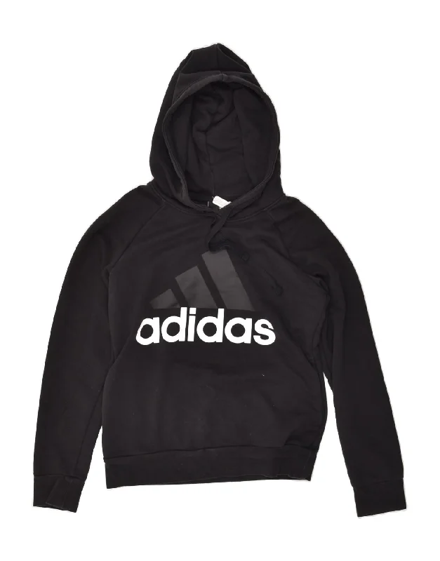 ADIDAS Womens Loose Fit Graphic Hoodie Jumper UK 8-10 Small Black Hoodie with Set-In Sleeves Structured Classic ADIDAS Womens Loose Fit Graphic Hoodie Jumper UK 8-10 Small Black Hoodie with Set-In Sleeves Structured Classic