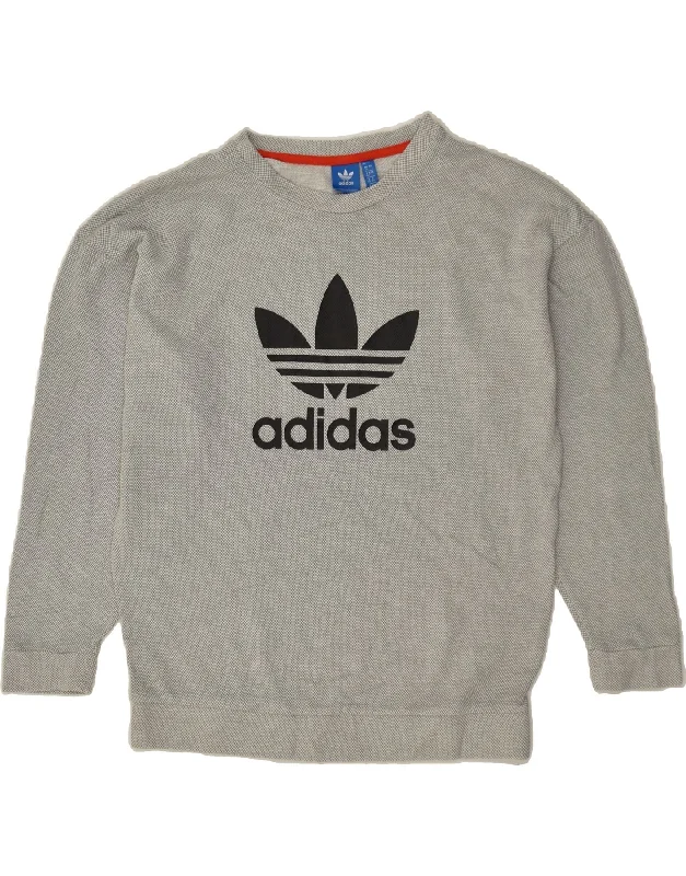 ADIDAS Womens Oversized Graphic Sweatshirt Jumper UK 12 Medium Grey Cotton Hoodie with Lining Warm Insulated ADIDAS Womens Oversized Graphic Sweatshirt Jumper UK 12 Medium Grey Cotton Hoodie with Lining Warm Insulated