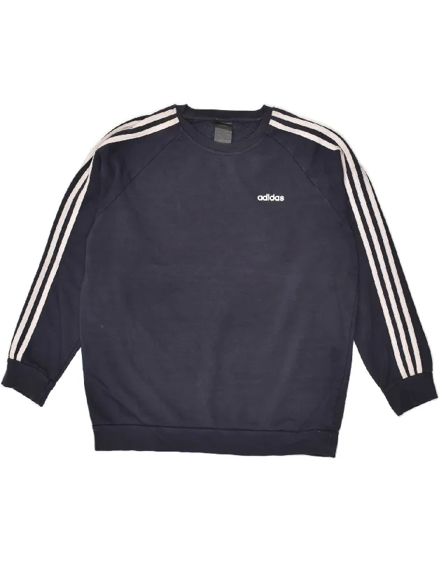 ADIDAS Womens Oversized Sweatshirt Jumper UK 12-14 Medium Navy Blue Cotton Hoodie Dress Longline Feminine ADIDAS Womens Oversized Sweatshirt Jumper UK 12-14 Medium Navy Blue Cotton Hoodie Dress Longline Feminine