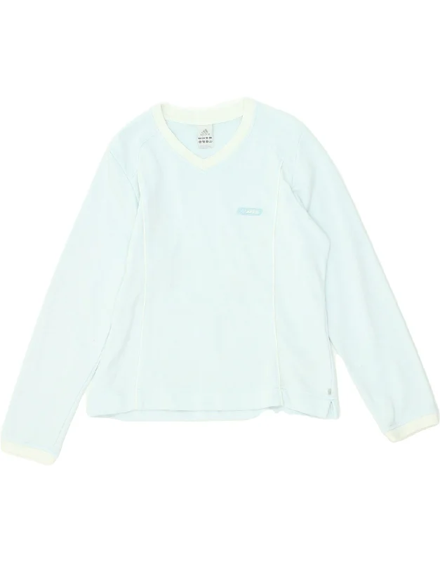 ADIDAS Womens Sweatshirt Jumper UK 16 Large Blue Cotton Hoodie with Side Slits Relaxed Casual ADIDAS Womens Sweatshirt Jumper UK 16 Large Blue Cotton Hoodie with Side Slits Relaxed Casual