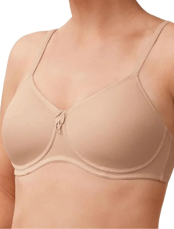 Amoena Lara Bra Wire Free Padded Mastectomy Bra, Sand | Beige Amoena Mastectomy Bra Seamless Push-Up Bra