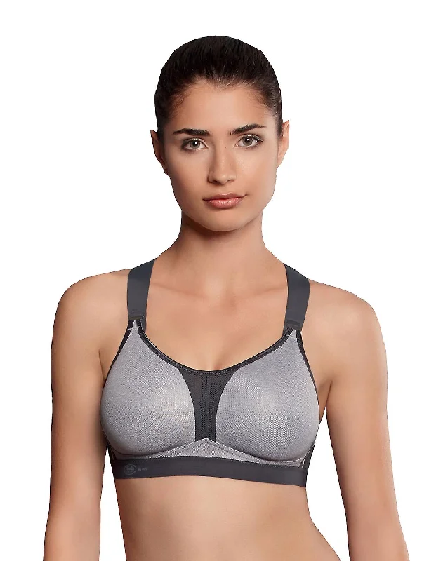 Anita Active Dynamix Star Max Support Sports Bra, Heather Grey Full Coverage Bralette