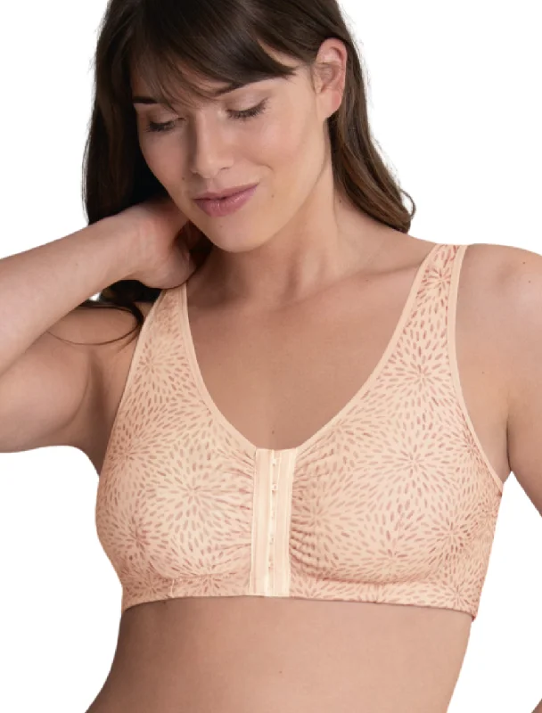 Anita Hazel Post Mastectomy Bra, Pastel Rose | Rose Front Closure Mastectomy Bras Full Support Bra