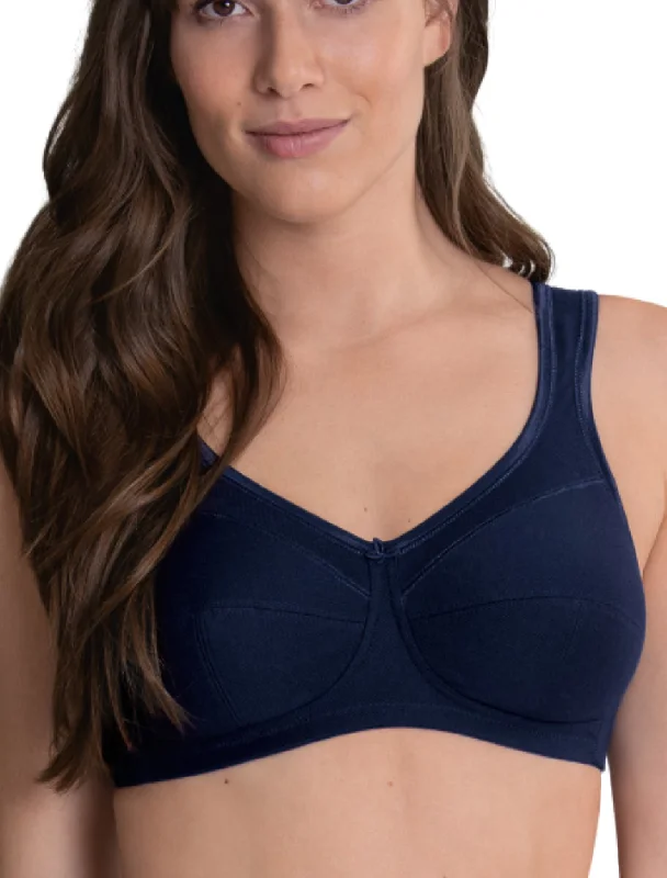 Anita Jana Comfort Cotton Soft Cup Bra, Maritime Blue | Blue Wireless Anita Bra Fashionable Push-Up Bra