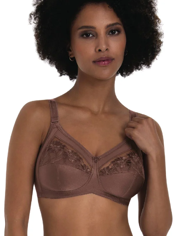 Anita Safina Wire Free Comfort Bra, Berry | Wireless Anita Bra in Berry |Non Wired Full Cup Anita Bra Smooth Stretch Bra