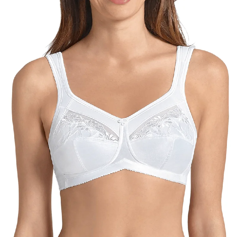 Anita Safina Wireless Post Operative bra, White Cotton Comfort Bra