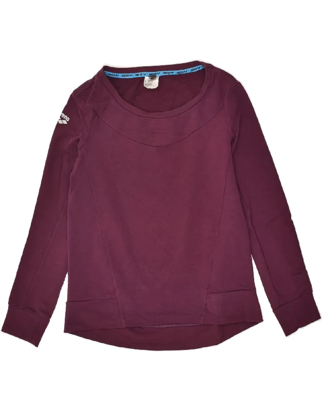 ARENA Womens Sweatshirt Jumper UK 6 XS Burgundy Cotton Hoodie with Earth Tones Natural Calm ARENA Womens Sweatshirt Jumper UK 6 XS Burgundy Cotton Hoodie with Earth Tones Natural Calm