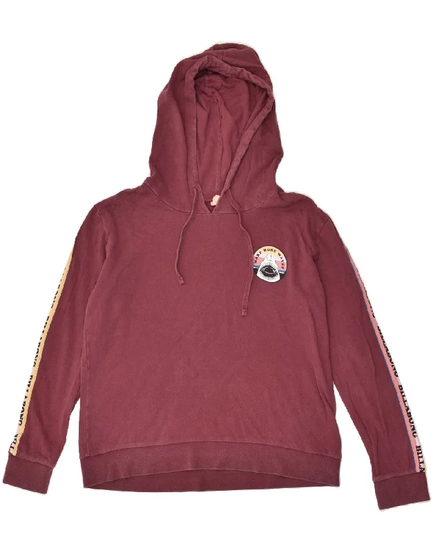 BILLABONG Womens Loose Fit Graphic Hoodie Jumper UK 14 Medium Burgundy Hoodie with Earth Tones Natural Calm BILLABONG Womens Loose Fit Graphic Hoodie Jumper UK 14 Medium Burgundy Hoodie with Earth Tones Natural Calm