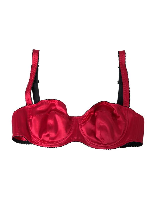 Bordeaux Silk Stretch Balconcino Bra Underwear Multi-Way Bra Design