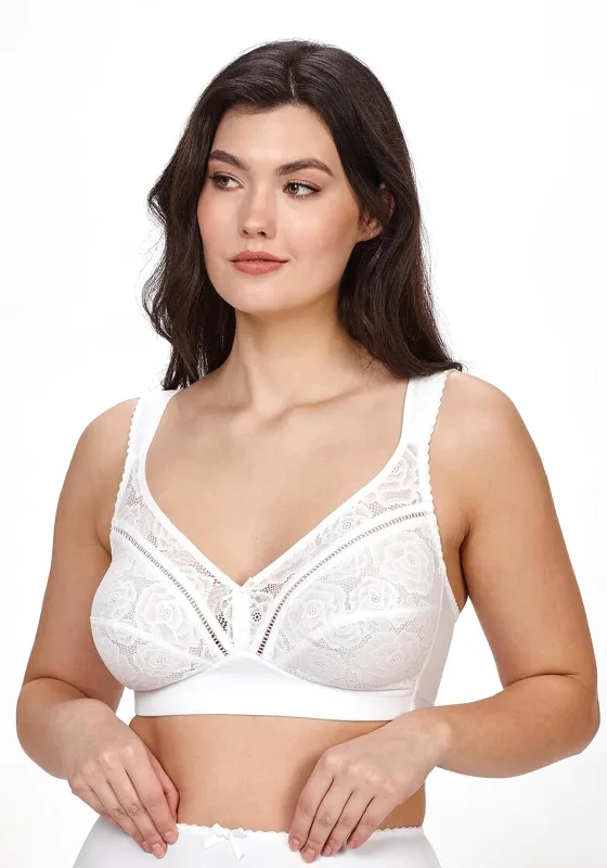 Kudreshov Lingerie Clara Wire Free Bra, White Breathable Comfort Bra
