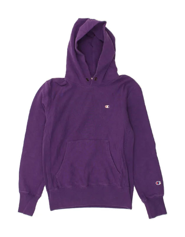 CHAMPION Womens Hoodie Jumper UK 16 Large Purple Cotton Hoodie with Tied Waist Feminine Flattering CHAMPION Womens Hoodie Jumper UK 16 Large Purple Cotton Hoodie with Tied Waist Feminine Flattering
