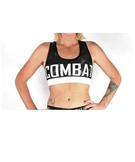 Combat Dollies Black Camo Sports Bra Soft Padded Bralette