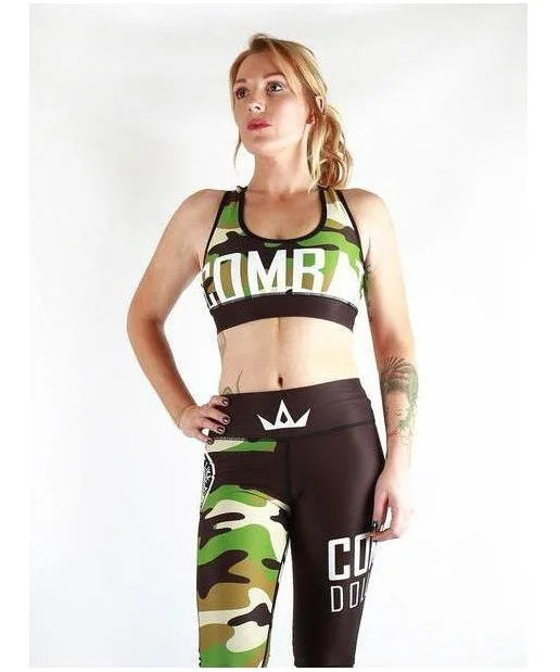 Combat Dollies Green Camo Sports Bra Sexy Underwire Bra