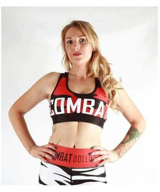 Combat Dollies Red Camo Sports Bra Sleek Push-Up Bra