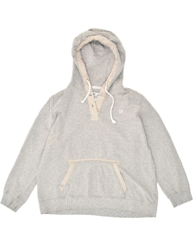 CREW CLOTHING Womens Loose Fit Button Neck Hoodie Jumper UK 20 2XL Grey Hoodie with Hem Elastic Stretchable Comfortable CREW CLOTHING Womens Loose Fit Button Neck Hoodie Jumper UK 20 2XL Grey Hoodie with Hem Elastic Stretchable Comfortable