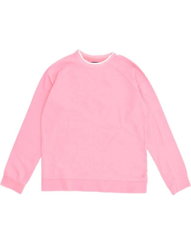 CREW CLOTHING Womens Sweatshirt Jumper UK 16 Large Pink Cotton Hoodie with Distressed Vintage Worn CREW CLOTHING Womens Sweatshirt Jumper UK 16 Large Pink Cotton Hoodie with Distressed Vintage Worn