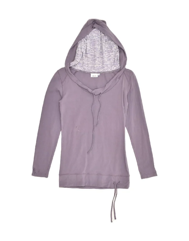 ELLESSE Womens Hoodie Jumper UK 12 Medium Purple Cotton Hoodie with Metallic Shiny Futuristic ELLESSE Womens Hoodie Jumper UK 12 Medium Purple Cotton Hoodie with Metallic Shiny Futuristic