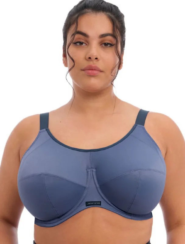 Elomi Energise Sports Bras Underwire Sports Bra, Vintage Denim Sleek Push-Up Bra