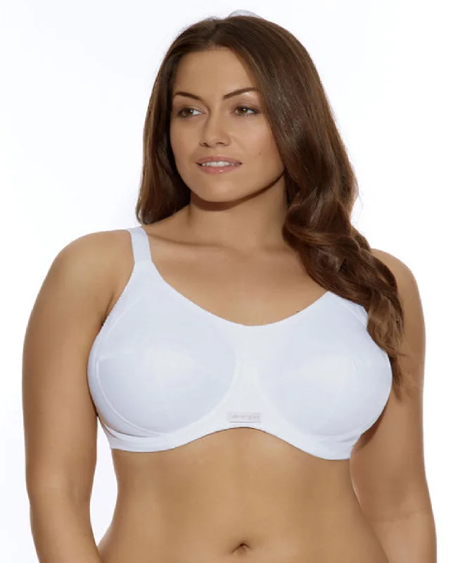 Elomi Energise Underwire Sports Bra, White | White Elomi Sports Bras Minimalist Wireless Bra