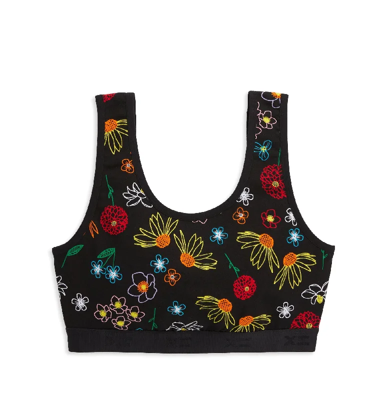 Essentials Soft Bra - Black Floral Active Support Bra