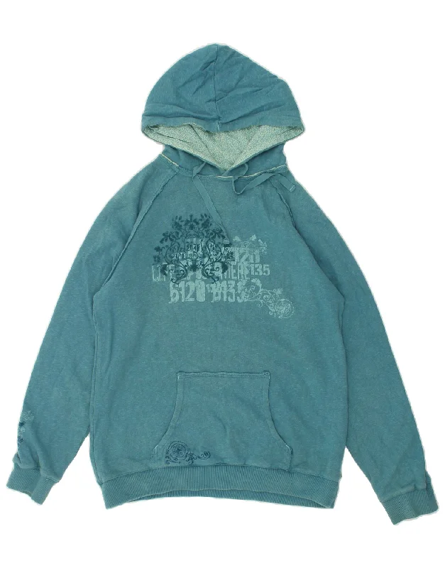 FAT FACE Womens Graphic Hoodie Jumper UK 12 Medium Blue Cotton Hoodie with Elastic Waist Stretchable Comfortable FAT FACE Womens Graphic Hoodie Jumper UK 12 Medium Blue Cotton Hoodie with Elastic Waist Stretchable Comfortable