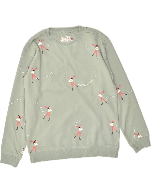 FAT FACE Womens Oversized Graphic Sweatshirt Jumper UK 8 Small Green Hoodie with Raglan Sleeves Sporty Comfortable FAT FACE Womens Oversized Graphic Sweatshirt Jumper UK 8 Small Green Hoodie with Raglan Sleeves Sporty Comfortable