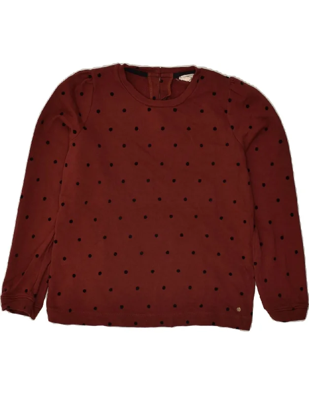 FAT FACE Womens Sweatshirt Jumper UK 10 Small Maroon Polka Dot Cotton Hoodie with Set-In Sleeves Structured Classic FAT FACE Womens Sweatshirt Jumper UK 10 Small Maroon Polka Dot Cotton Hoodie with Set-In Sleeves Structured Classic