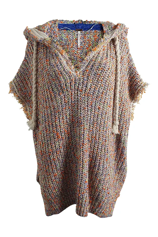 FREE PEOPLE Multicoloured Chunky Knit Hooded Jumper (UK XS | US XS) Hoodie with Drawcord Adjustable Secure FREE PEOPLE Multicoloured Chunky Knit Hooded Jumper (UK XS | US XS) Hoodie with Drawcord Adjustable Secure