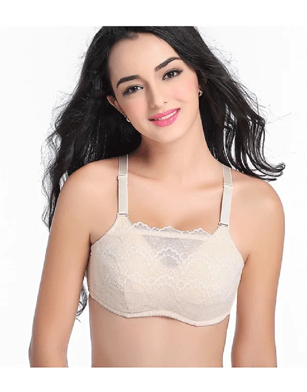 Full Lace Post Surgical Bra With Pockets Lightweight Cotton Bra