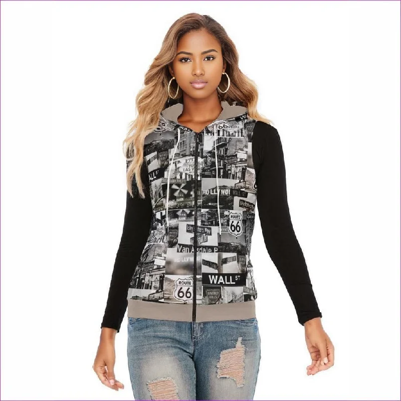 Greyed Streets Womens Sleeveless Zipper Hoodie Hoodie with Color Block Contrast Stylish Greyed Streets Womens Sleeveless Zipper Hoodie Hoodie with Color Block Contrast Stylish
