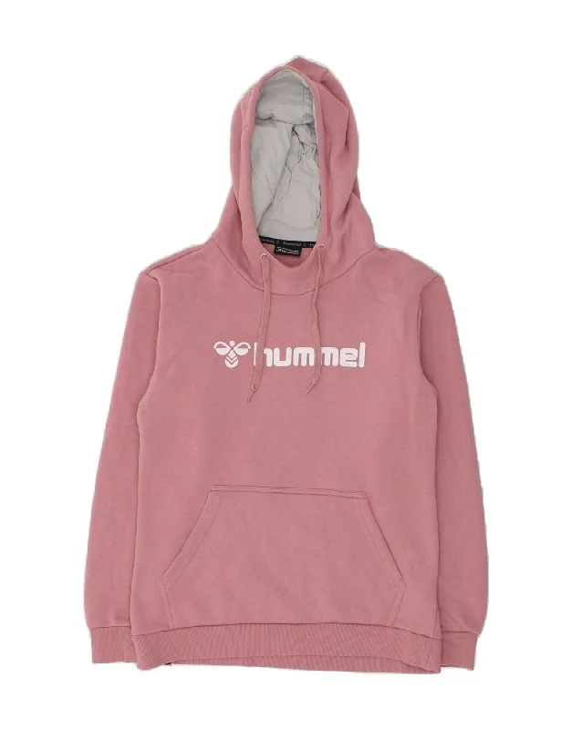 HUMMEL Womens Graphic Hoodie Jumper UK 10 Small Pink Cotton Zip Hoodie Drawstring Kangaroo Pocket HUMMEL Womens Graphic Hoodie Jumper UK 10 Small Pink Cotton Zip Hoodie Drawstring Kangaroo Pocket