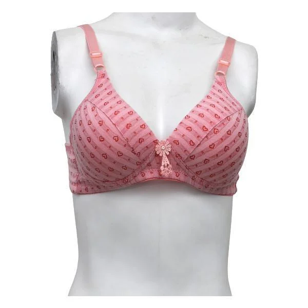 Ladies Full Cup Wire-Free Bra Twinkling Hearts Single Padded Soft Bra For Women Seamless Sports Bra