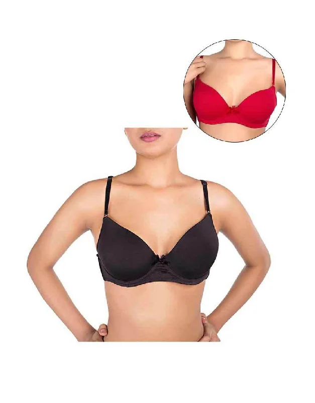 Ladies Padded Under-wired Bra Ultimate Value Pack of 2 Everyday Bras High Support Bra