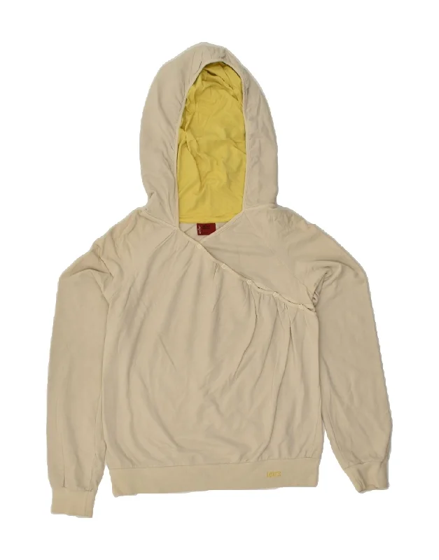 LEVI'S Womens Hoodie Jumper UK 14 Medium Beige Cotton Hoodie with Slim Fit Tailored Modern LEVI'S Womens Hoodie Jumper UK 14 Medium Beige Cotton Hoodie with Slim Fit Tailored Modern