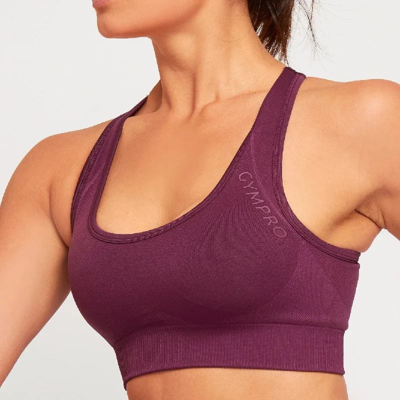 Womens - Lili Seamless Sports Bra - Plum Sports Support Bra