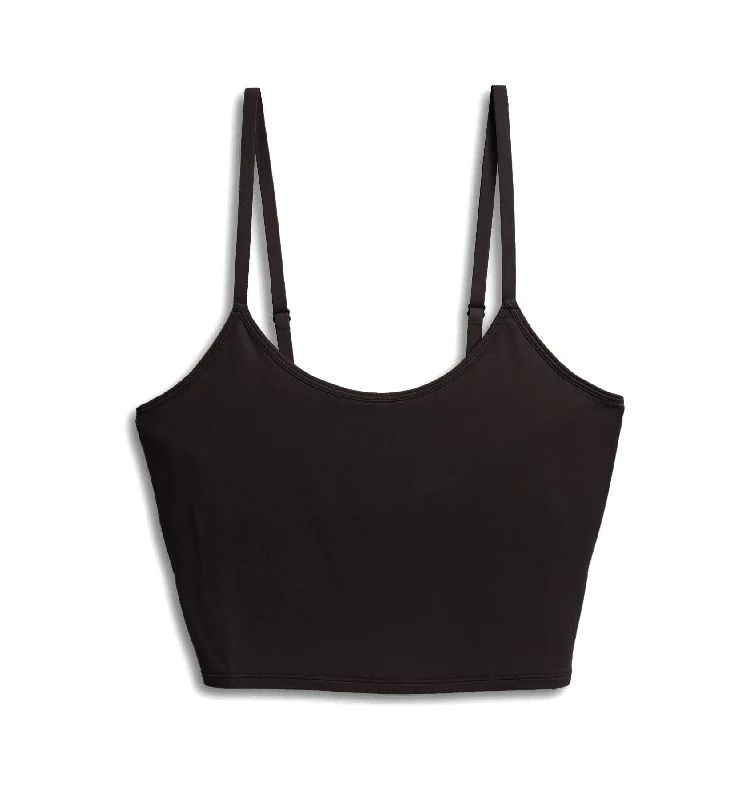 Longline Bra Top - TENCEL™ Modal Black Soft Mesh Bra