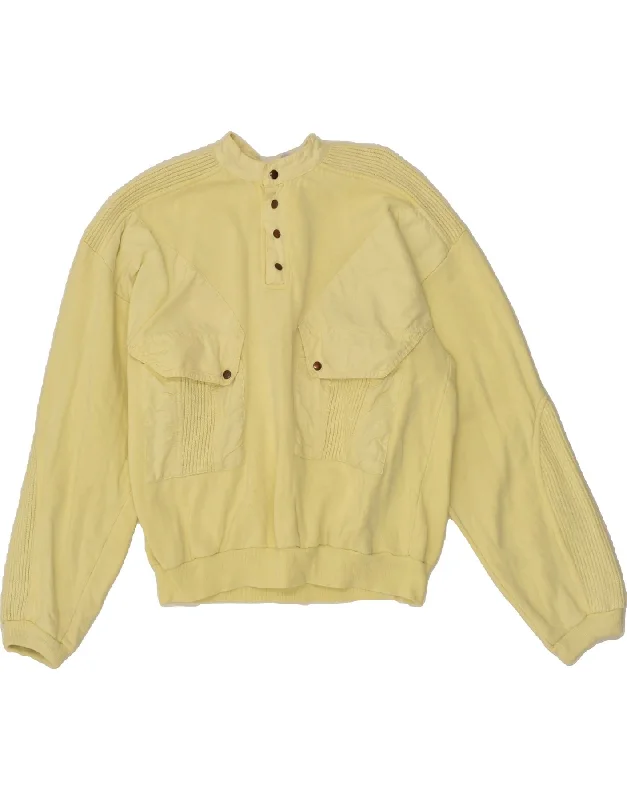 NEW FAST Womens Sweatshirt Jumper IT 44/46 Large Yellow Cotton Hoodie Crop Top Short Trendy NEW FAST Womens Sweatshirt Jumper IT 44/46 Large Yellow Cotton Hoodie Crop Top Short Trendy