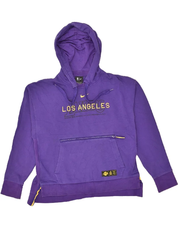 NIKE Womens Lakers Graphic Hoodie Jumper UK 16 Large Purple Cotton Hoodie with Zipper Versatile Modern NIKE Womens Lakers Graphic Hoodie Jumper UK 16 Large Purple Cotton Hoodie with Zipper Versatile Modern