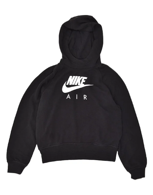 NIKE Womens Oversized Graphic Hoodie Jumper UK 14 Medium Black Cotton Hoodie with Puffed Sleeves Voluminous Trendy NIKE Womens Oversized Graphic Hoodie Jumper UK 14 Medium Black Cotton Hoodie with Puffed Sleeves Voluminous Trendy