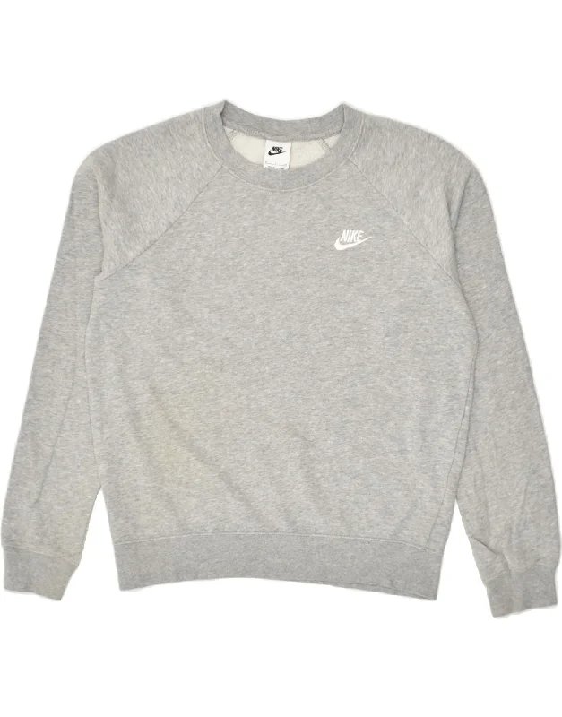 NIKE Womens Oversized Sweatshirt Jumper UK 10 Small Grey Cotton Hoodie Crop Top Short Trendy NIKE Womens Oversized Sweatshirt Jumper UK 10 Small Grey Cotton Hoodie Crop Top Short Trendy