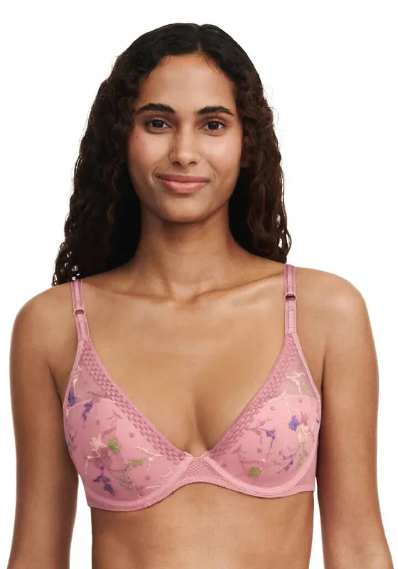 Chantelle Passionata Suzy Mesh Padded Bra, Pink Sleek Sports Bra