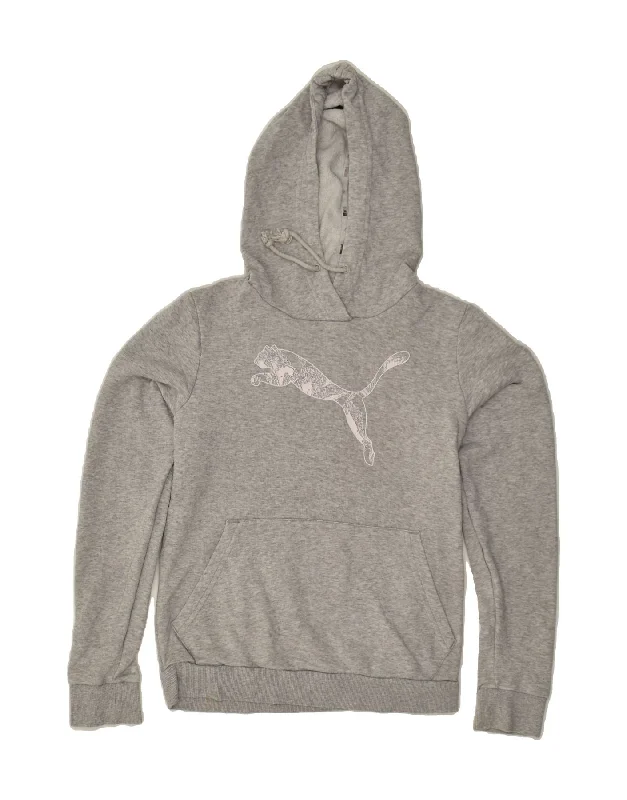 PUMA Womens Graphic Hoodie Jumper UK 10 Small Grey Cotton Hoodie with Tie-Dye Psychedelic Retro PUMA Womens Graphic Hoodie Jumper UK 10 Small Grey Cotton Hoodie with Tie-Dye Psychedelic Retro