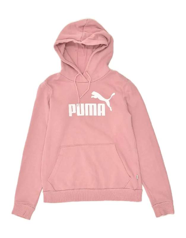 PUMA Womens Graphic Hoodie Jumper UK 10 Small Pink Cotton Hoodie Jacket Zipper Layering PUMA Womens Graphic Hoodie Jumper UK 10 Small Pink Cotton Hoodie Jacket Zipper Layering