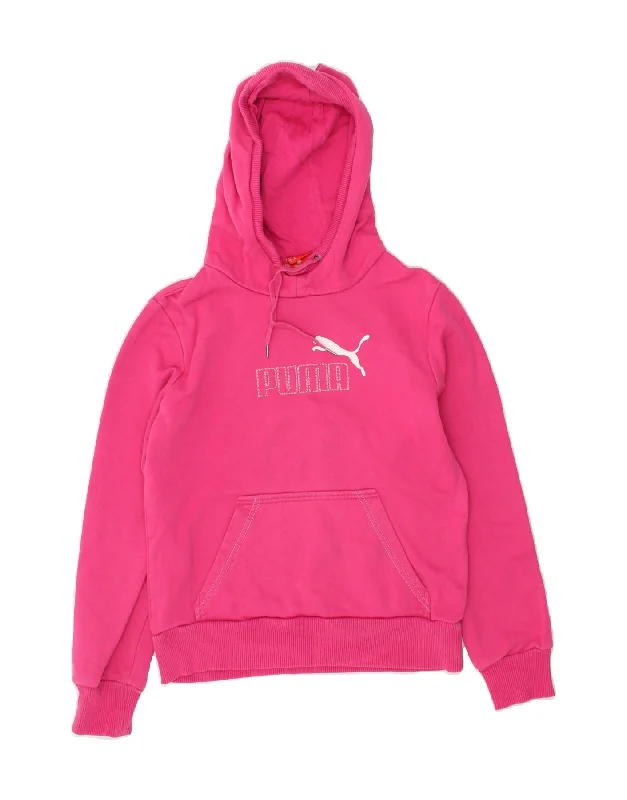 PUMA Womens Graphic Hoodie Jumper UK 10 Small Pink Cotton Hooded Sweatshirt Casual Wear Street Style PUMA Womens Graphic Hoodie Jumper UK 10 Small Pink Cotton Hooded Sweatshirt Casual Wear Street Style